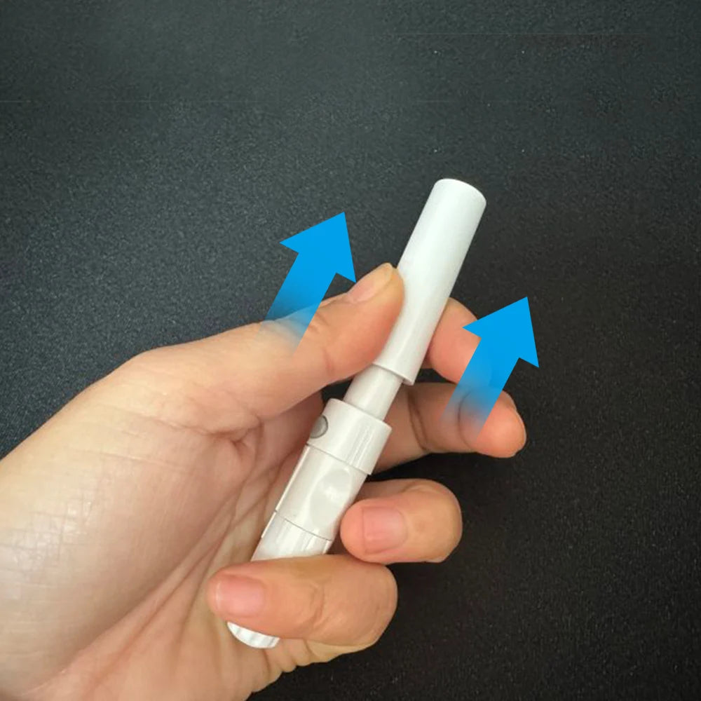 2Types Lancet Pen Lancing Device For Diabetics Blood Collect 5 Depth Adjustable Blood Sampling Glucose Test Pen Lancing Device