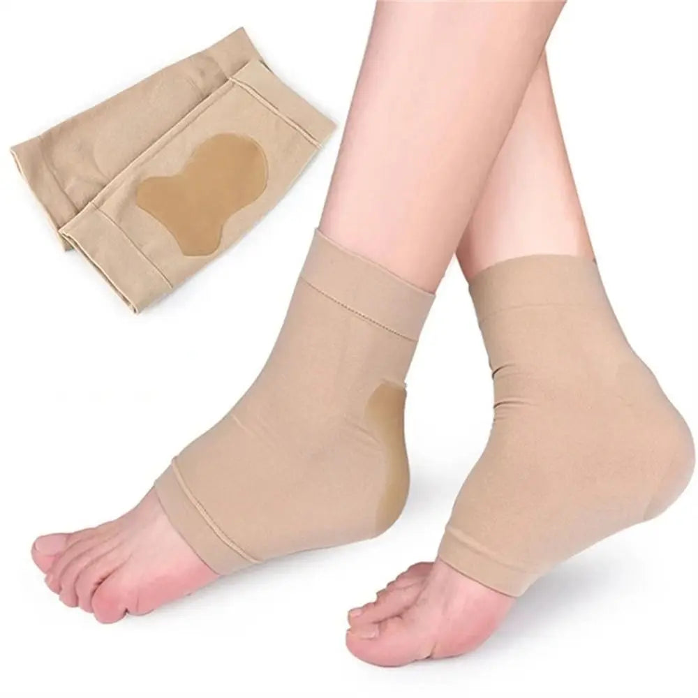 Invisible Gel Heel Pads Foot Massage Silicone Socks Heel Protective Sock Soles Insole Elastic Ankle Support Unisex