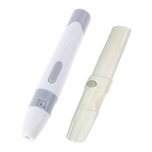 2Types Lancet Pen Lancing Device For Diabetics Blood Collect 5 Depth Adjustable Blood Sampling Glucose Test Pen Lancing Device