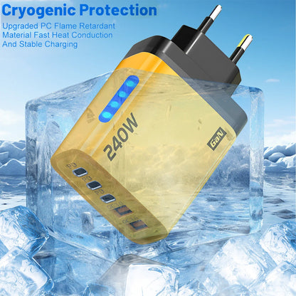 Xiaomi 5 in 1 GaN Desktop Charger 240W Fast Charging Adapter 10A USB To TypeC Cable 3PD 2 USB Charger For IPhone 16 15pro Laptop