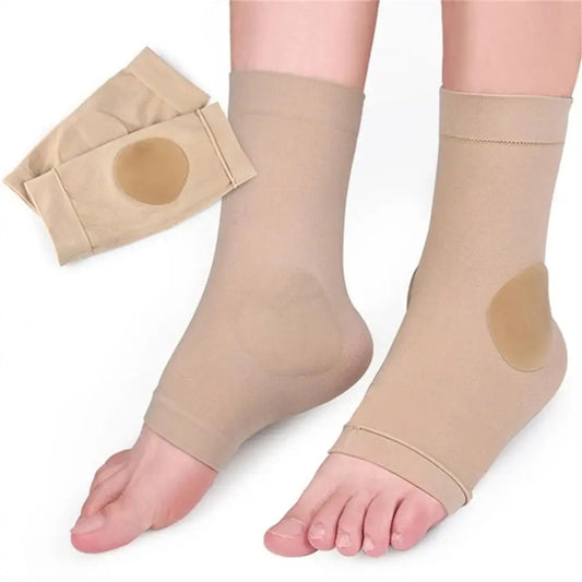 Invisible Gel Heel Pads Foot Massage Silicone Socks Heel Protective Sock Soles Insole Elastic Ankle Support Unisex