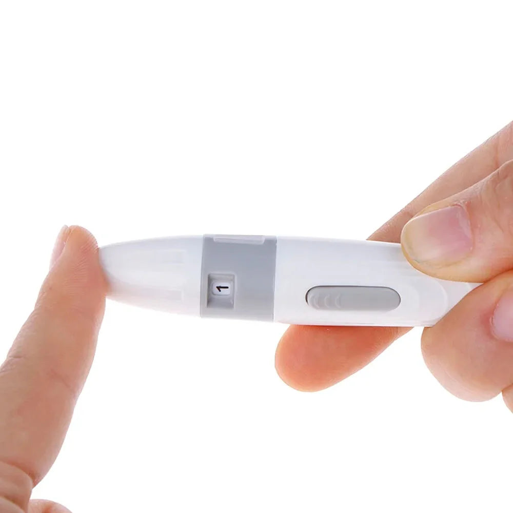 2Types Lancet Pen Lancing Device For Diabetics Blood Collect 5 Depth Adjustable Blood Sampling Glucose Test Pen Lancing Device